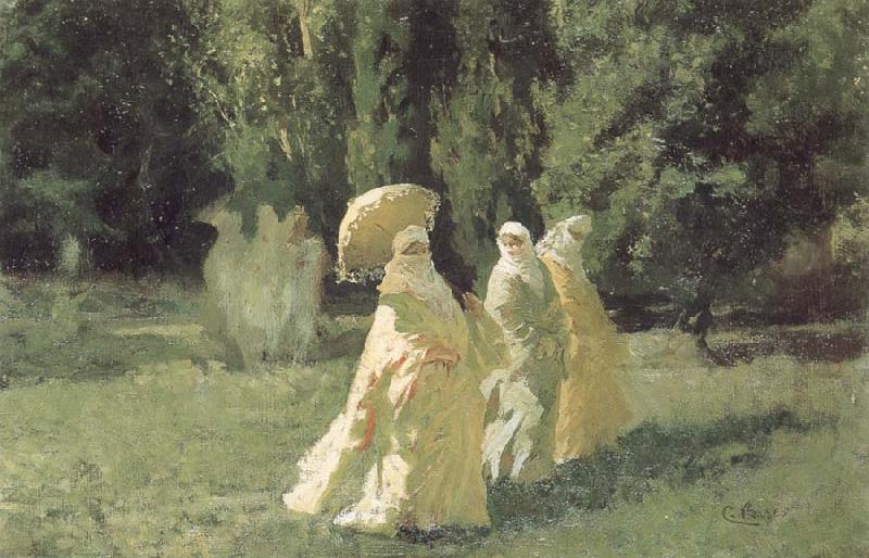 Cesare Biseo The Favorites from the Harem in the Park oil painting image